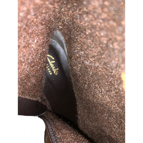 8.5M Clarks Artisan Rust Volara Melody Leather Boot Fleece Lined - Picture 8 of 9